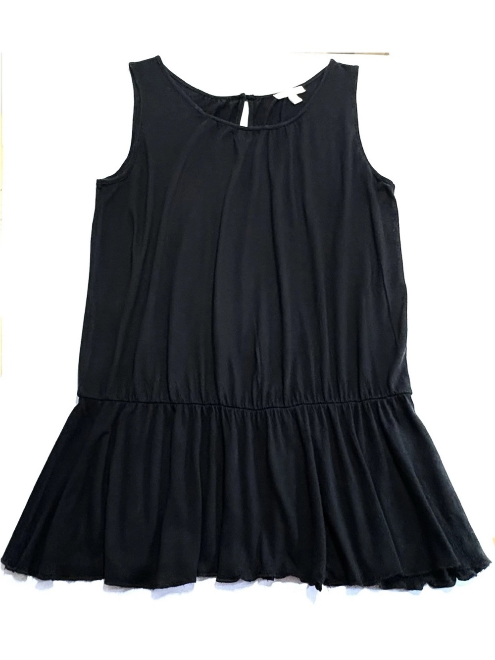 Banana Republic Sleeveless Top - Black Peplum Rayon-Blend Shirt Blouse